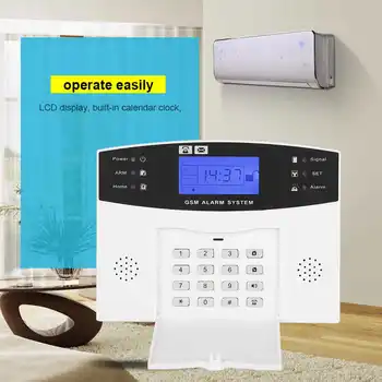433MHz Wireless Home Security GSM Alarm System Intercom for iOS Android APP Remote Control