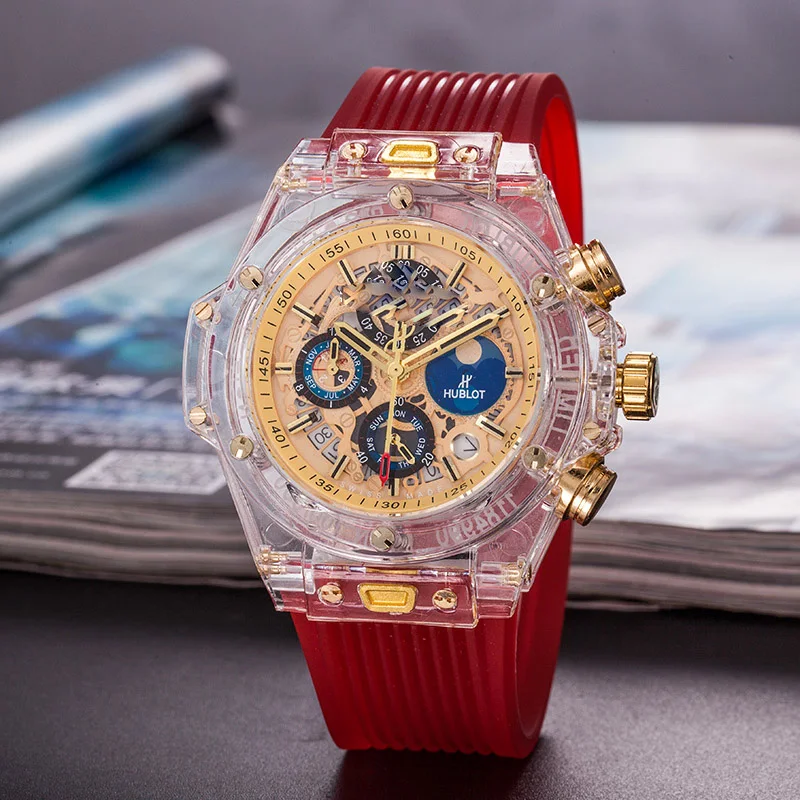 Luxury Brand Men's Mechanical Watch Transparent Plastic Shell Men 6 Pin Stop Watches Date Display 2020
Luxury Brand Men's Mechanical Watch Transparent Plastic Shell Men 6 Pin Stop Watches Date Display 2020