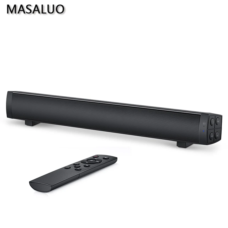 

MASALUO 10W Bluetooth Wireless Soundbar Stereo Speakers Home Theater Sound Bar Surround Sound System AUX TF for PC/TV/PHONE