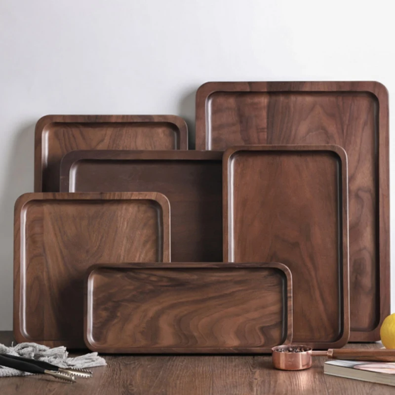 G Black Walnut Wooden Storage Trays Tableware Round Cake Tray Dessert Serving Tray Kitchen Utensils-5 Square Stitching
G Black Walnut Wooden Storage Trays Tableware Round Cake Tray Dessert Serving Tray Kitchen Utensils-5 Square Stitching