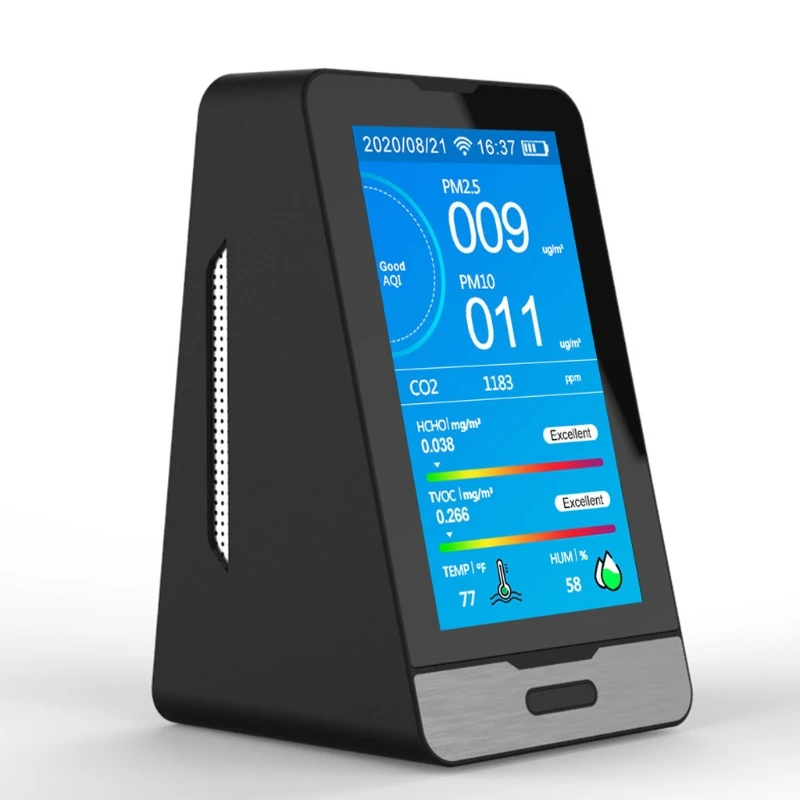 DM72B-WiFi 4.3 Inch LED Display Intelligent CO2 HCHO TOVC Gas Detector PM2.5 PM1.0 PM10 Temperature Humidity Meter
DM72B-WiFi 4.3 Inch LED Display Intelligent CO2 HCHO TOVC Gas Detector PM2.5 PM1.0 PM10 Temperature Humidity Meter