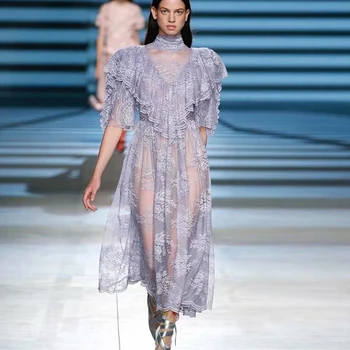 Sexy Hollow Lace Ruffled Short Sleeve Party Temperament Slim Medium Long Dress 2020 Spring Summer High Quality New Women
Sexy Hollow Lace Ruffled Short Sleeve Party Temperament Slim Medium Long Dress 2020 Spring Summer High Quality New Women