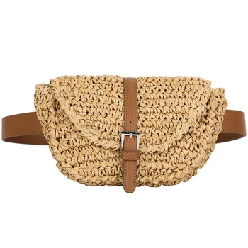 Women Semicircle Straw Bags Lady Waist Fanny Pack Summer Beach Satchel Chest Bag, Camel Color
Women Semicircle Straw Bags Lady Waist Fanny Pack Summer Beach Satchel Chest Bag, Camel Color