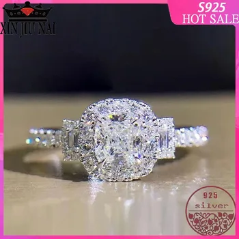 100% S925 sterling silver European and American sweet romantic cut three-stone side diamond wedding ring brilliant jewelry
100% S925 sterling silver European and American sweet romantic cut three-stone side diamond wedding ring brilliant jewelry