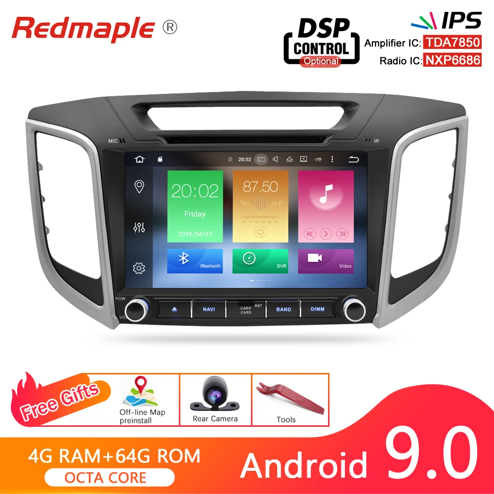 Автомагнитола на Android 9 0 с GPS навигацией для Hyundai Creta ix25 2015 2016 2017 2018 2019 головное
