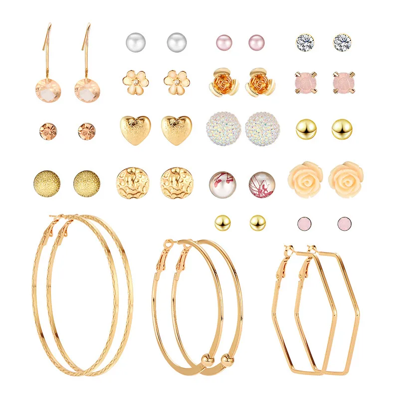 20Pairs/Set Alloy Resin Rhinestone Zircon Pearl Flower Earrings for Women Cute Heart Small Stud Earrings Fashion Earing
20Pairs/Set Alloy Resin Rhinestone Zircon Pearl Flower Earrings for Women Cute Heart Small Stud Earrings Fashion Earing