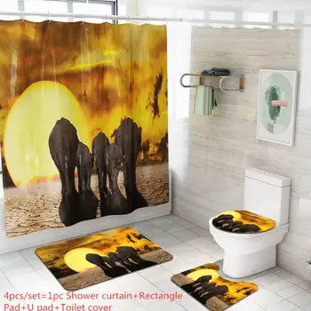 Animal Printed Waterproof Shower Curtain Antislip Floor Carpet For Bathroom Toilet Cover Set Foot Pad Bath Decor Quality Doormat 
Animal Printed Waterproof Shower Curtain Antislip Floor Carpet For Bathroom Toilet Cover Set Foot Pad Bath Decor Quality Doormat