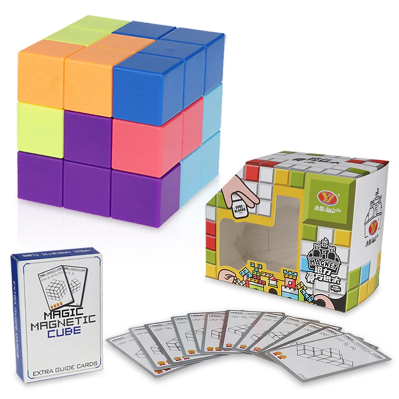 YJ DIY Magnetic Cube Building Blocks 3D Magnet Tile 7Pcs Set Puzzle Speed Cube 54pcs Guide Cards IntelligenceToys For Children
YJ DIY Magnetic Cube Building Blocks 3D Magnet Tile 7Pcs Set Puzzle Speed Cube 54pcs Guide Cards IntelligenceToys For Children
