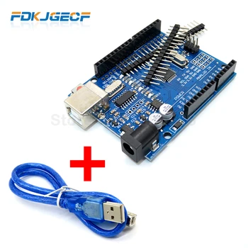 high quality One set UNO R3 (CH340G) MEGA328P for Arduino UNO R3 + USB CABLE ATMEGA328P-AU Development board
high quality One set UNO R3 (CH340G) MEGA328P for Arduino UNO R3 + USB CABLE ATMEGA328P-AU Development board