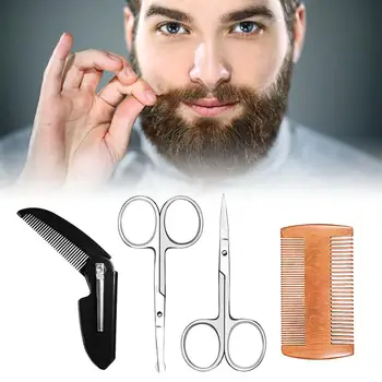 Three Styles Trimming Shaving Double-sided Wooden Comb Set Mustache Scissors Shaping Shaver Safety Razor Beard Grooming Kit
Three Styles Trimming Shaving Double-sided Wooden Comb Set Mustache Scissors Shaping Shaver Safety Razor Beard Grooming Kit