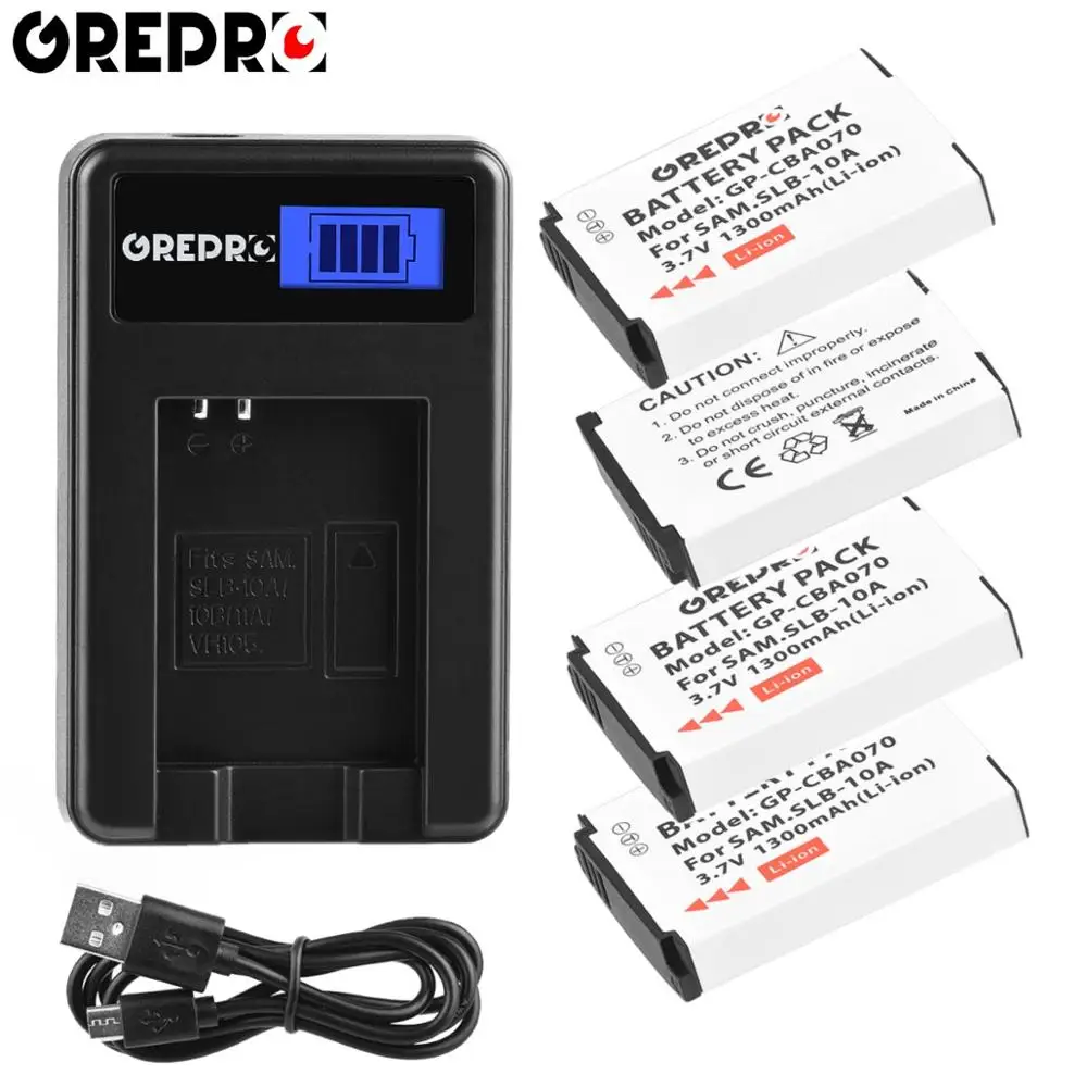 4x SLB-10A SLB10A SLB 10A Battery with LCD Charger for Samsung EX2F HZ15W SL202 SL420 SL620 SL820 WB150F WB250F WB350F WB750 | Электроника