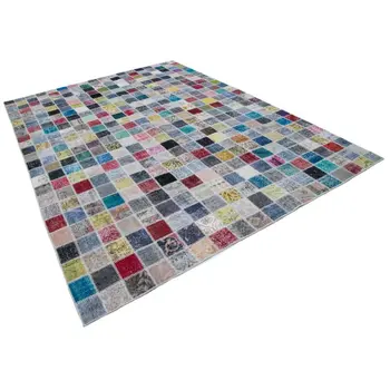 260x350 Cm Multicolor Handmade Patchwork Rug-8x11 Ft 
260x350 Cm Multicolor Handmade Patchwork Rug-8x11 Ft