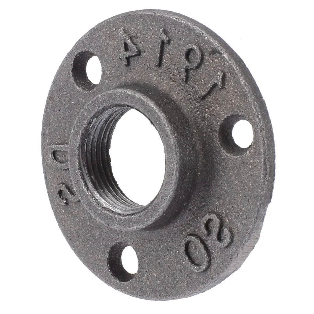 3 Hole Thread BSP Malleable Iron Pipe Fittings Wall Mount Floor Flange Pipe Fittings Hardware Tools 1/2 Inch 3/4 Inch