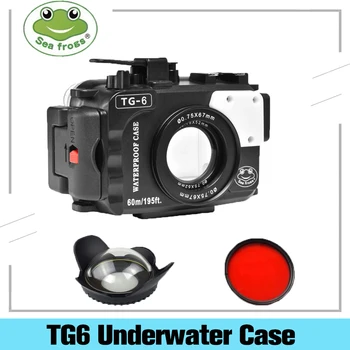 

Seafrogs 195FT/60M Underwater Diving Waterproof Camera Case For Olympus TG6 TG-6 Camera With 67mm Fisheyes