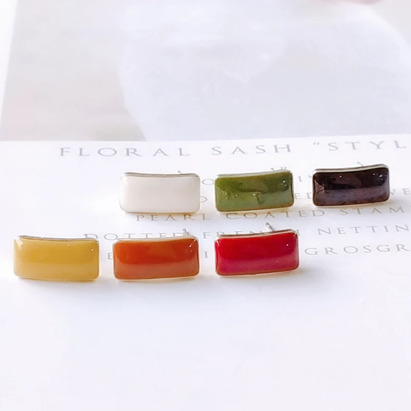 Enamel Rectangle Alloy Stud Earring Finding Components Eardrop Simple Style DIY Jewelry Accessories Handmade Materials 6pcs
Enamel Rectangle Alloy Stud Earring Finding Components Eardrop Simple Style DIY Jewelry Accessories Handmade Materials 6pcs