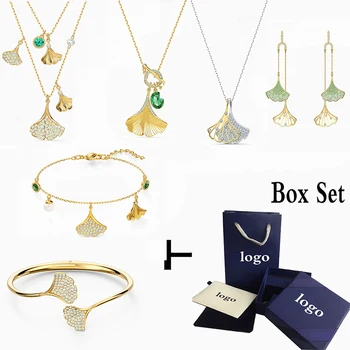 SWA 2020 New Elegant Ginkgo Leaf STUNNING GINKO Necklace Set, Give Girlfriend Elegant Birthday Valentine's Day Gift