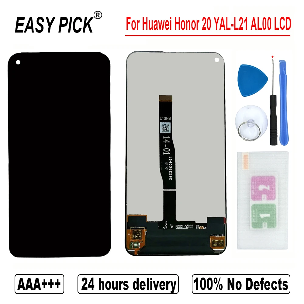For Honor 20 Pro YAL-L41 YAL-AL10 LCD Display Touch Screen Digitizer Assembly Free Tools For Huawei Honor 20 YAL-L21 AL00
For Honor 20 Pro YAL-L41 YAL-AL10 LCD Display Touch Screen Digitizer Assembly Free Tools For Huawei Honor 20 YAL-L21 AL00