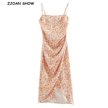 2020 Women Elegant Orange Sunflower print Spaghetti Strap Dress Package Hips Front Slit Irregular Long Dresses Sling Vestido
2020 Women Elegant Orange Sunflower print Spaghetti Strap Dress Package Hips Front Slit Irregular Long Dresses Sling Vestido