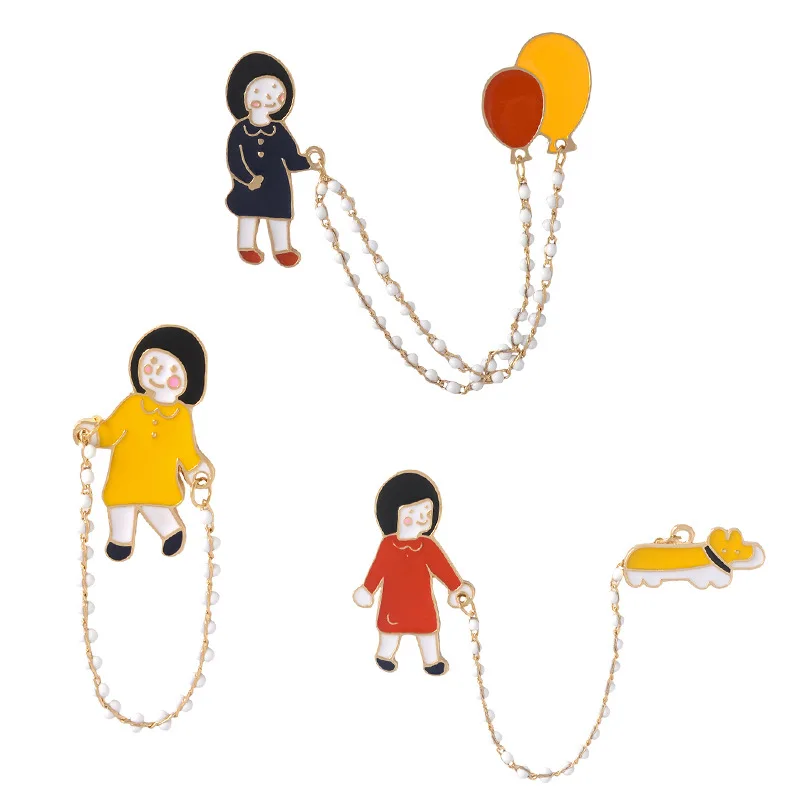 Europe and America Ladies Fashion Creative Girls Color Balloon Walking the Dog Rope Skipping Long Pearl Chain Tassel Brooches
Europe and America Ladies Fashion Creative Girls Color Balloon Walking the Dog Rope Skipping Long Pearl Chain Tassel Brooches