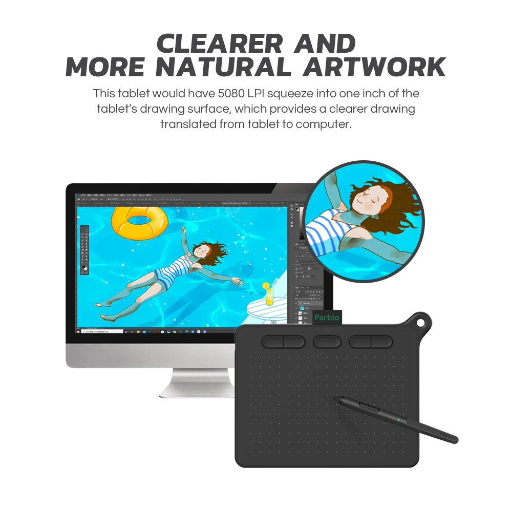 Generic Parblo Ninos S Graphics Dial Tablets Signature Pen Tablet OSU