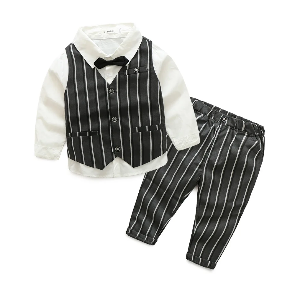 

Kids Gentleman Boys Host Dress Shirt+vest+pants 3 Pcs Set Childrens Clothes 2 3 4 5 6 7 Years Quality Sets Clothes Spring Autumn