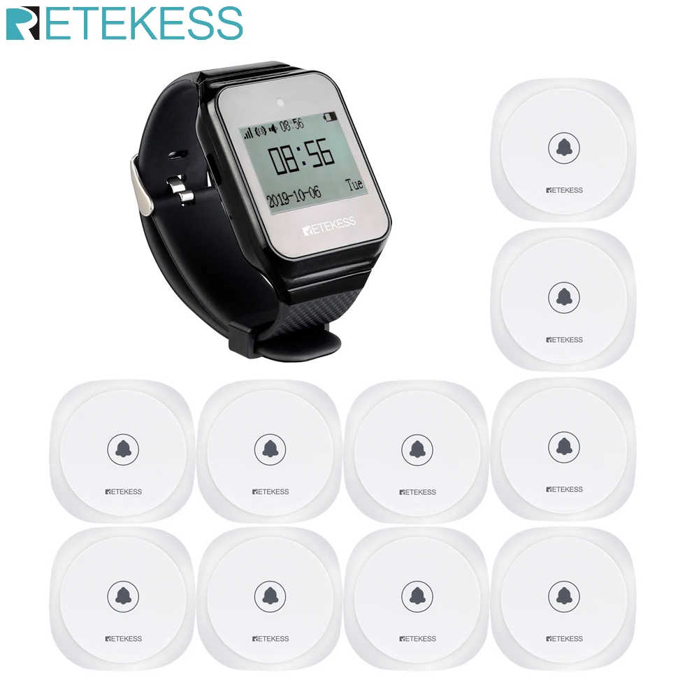 Retekess TD108 Wireless Pager Restaurant Waiter Calling System Watch Weceiver + 10 TD017 Call Button Transmitter Bar Cafe Office
Retekess TD108 Wireless Pager Restaurant Waiter Calling System Watch Weceiver + 10 TD017 Call Button Transmitter Bar Cafe Office