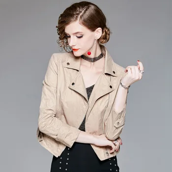 Jacket Women Fashion Short Style Autumn Clothes 2019 New Long Sleeve Zipper Pocket Casual Basic Coats Black Apricot
Jacket Women Fashion Short Style Autumn Clothes 2019 New Long Sleeve Zipper Pocket Casual Basic Coats Black Apricot