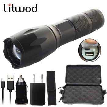 

Z35 USB rechargable LED Flashlight CREE XM-L2 U3 XM-L T6 Torch Zoomable Flash Light Lamp Lighting With USB Cable
