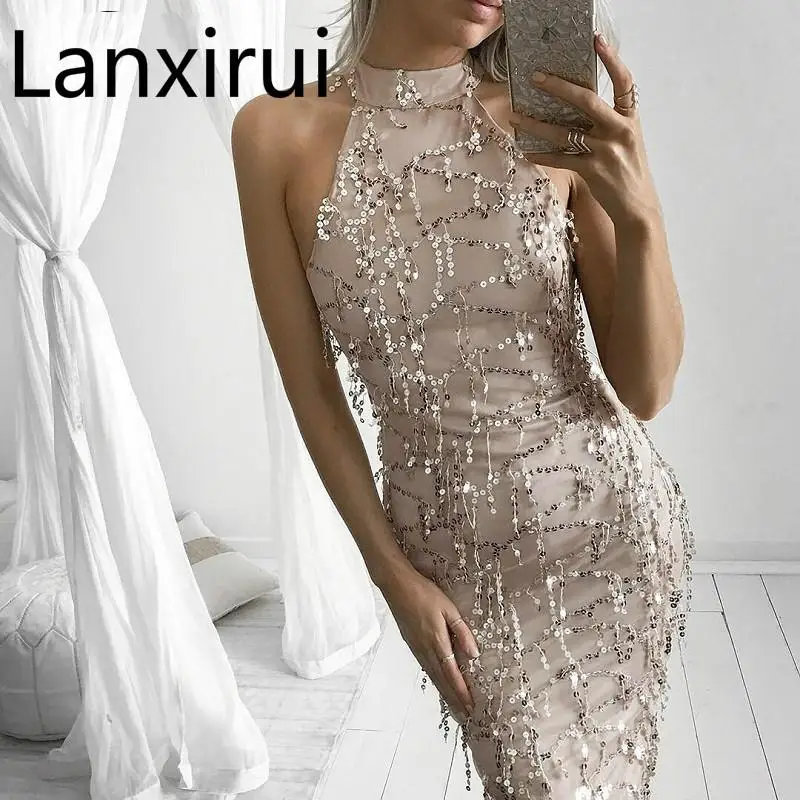 Evening Party Dress Glitter Womens Sexy Sequins Turtleneck Mesh Maxi Long Dress Lady Clubwear Vestido Longo
Evening Party Dress Glitter Womens Sexy Sequins Turtleneck Mesh Maxi Long Dress Lady Clubwear Vestido Longo