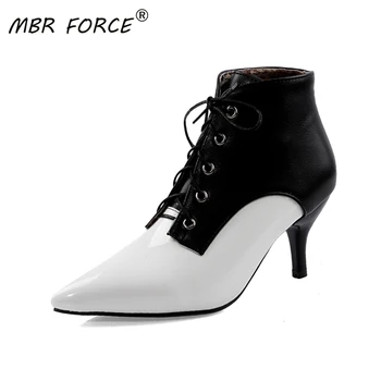 MBR FORCE Fashion Women Ankle Boot pointed Toe High Heel lace up Quality Comfortable Botines Mujer Ladies Boots sexy party black
MBR FORCE Fashion Women Ankle Boot pointed Toe High Heel lace up Quality Comfortable Botines Mujer Ladies Boots sexy party black