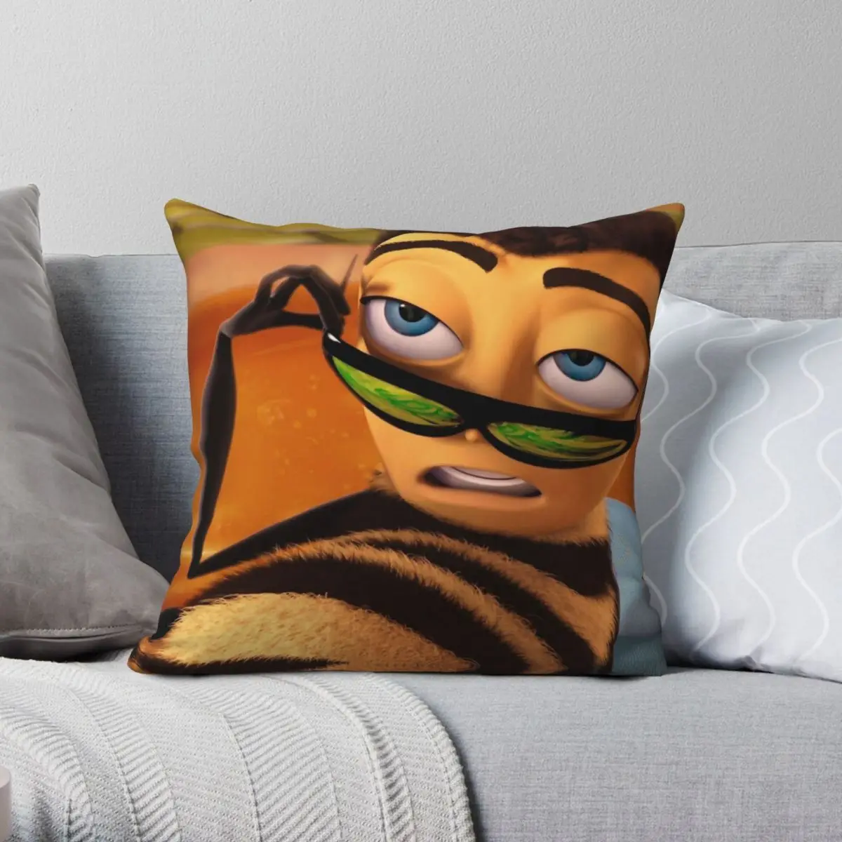 

Barry Benson Is HOT AF Bee Movie Meme Square Pillowcase Polyester Linen Velvet Zip Decor Throw Pillow Case Room Cushion Cover