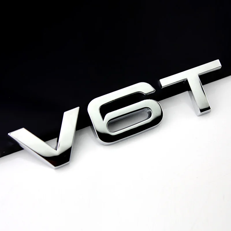 Фото Автомобильный Стайлинг 3D металлический V6T V8T V6 V8 T крыло сбоку средства ухода за