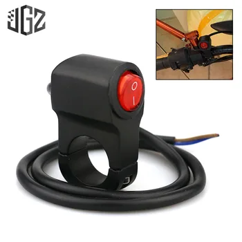 

Motorcycle 22-25MM On-Off Switches Waterproof CNC Aluminum External Headlight Spotlight with Red Indicator Button Accessories