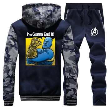 Avengers End Game Men's Sets Infinity Stone Male Camo Set Thanos I'm Gonna End It Thick Hoodies 2019 Winter Warm Fleece Jackets
Avengers End Game Men's Sets Infinity Stone Male Camo Set Thanos I'm Gonna End It Thick Hoodies 2019 Winter Warm Fleece Jackets