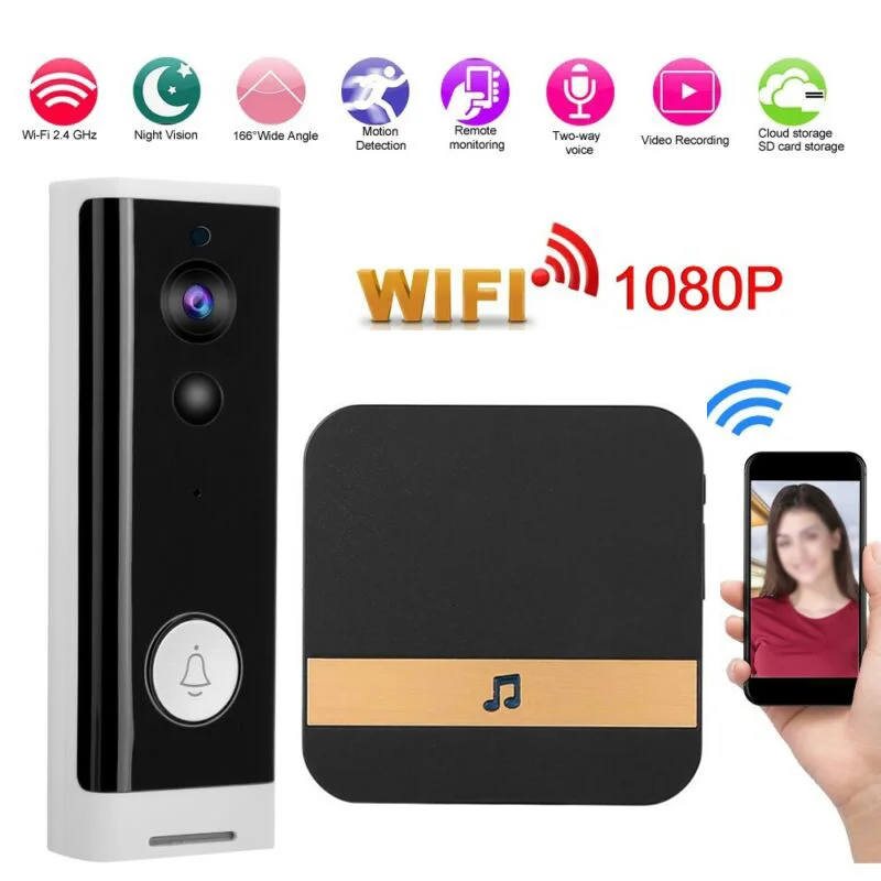 1pcs Doorbell+1pcs Dingdong Machine Home Alarm Wireless Intercom Smart Wifi Doorbell Mobile Phone Remote Video
1pcs Doorbell+1pcs Dingdong Machine Home Alarm Wireless Intercom Smart Wifi Doorbell Mobile Phone Remote Video