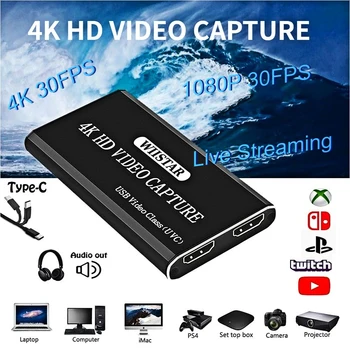 HDMI Video Capture Card to Type-C HDMI loop out 4K Video Grabber Record Box for PS4 Game DVD Camcorder Recording Live Streaming
HDMI Video Capture Card to Type-C HDMI loop out 4K Video Grabber Record Box for PS4 Game DVD Camcorder Recording Live Streaming