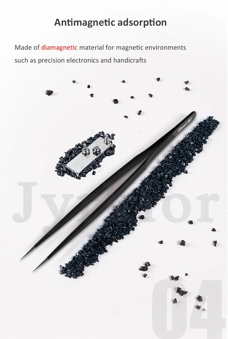 Qianli iNeeZY Handmade Polished Non-magnetic Stainless Tweezer High Hardness Vacuum Plating Process Jump line Tweezer
