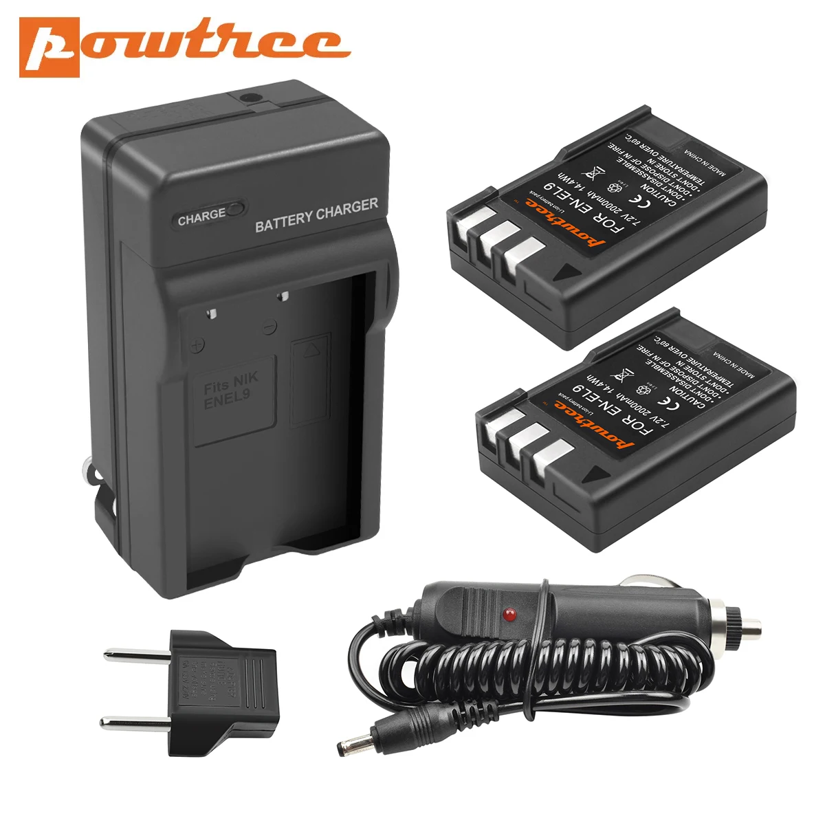 Powtree 2000mAh EN-EL9 EN-EL9a ENEL9 ENEL9a EN EL9 Camera Battery for Nikon D40 D40X D60 D3000 D5000 + Charger | Электроника