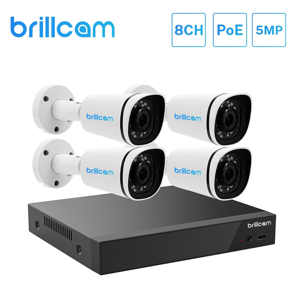 Brillcam POE IP Kit 8CH NVR 5MP Video Recorder 4PCS Security Camera Surveillance Home Waterproof Night Vision
Brillcam POE IP Kit 8CH NVR 5MP Video Recorder 4PCS Security Camera Surveillance Home Waterproof Night Vision