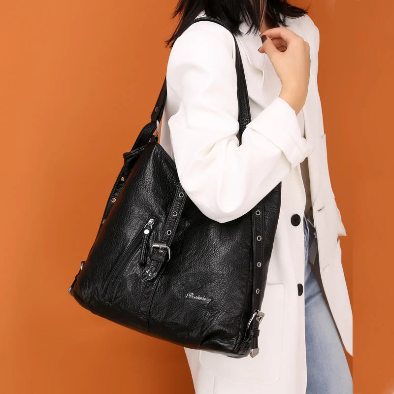 Multifunctional Women Totes Hobos Female Handbags Designer Vintage Leather Crossbody Bags Large Shoulder Shopper Bag Sacs Cabas
Multifunctional Women Totes Hobos Female Handbags Designer Vintage Leather Crossbody Bags Large Shoulder Shopper Bag Sacs Cabas