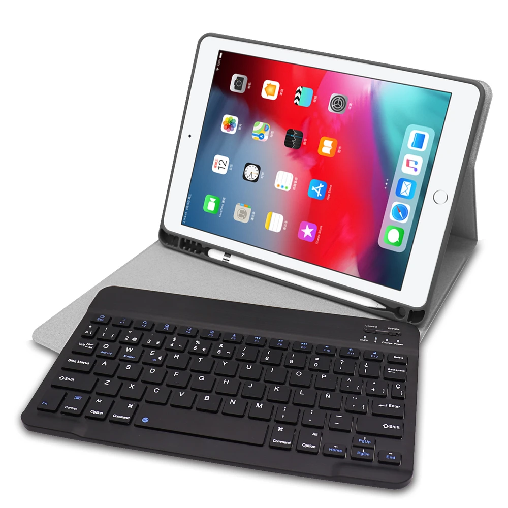 Spanish Bluetooth Keyboard For iPad Air 3 iPad Pro" 10.5 Detachable Keyboard with PU Leather Tablet Protective Case and Pen Slot
Spanish Bluetooth Keyboard For iPad Air 3 iPad Pro" 10.5 Detachable Keyboard with PU Leather Tablet Protective Case and Pen Slot