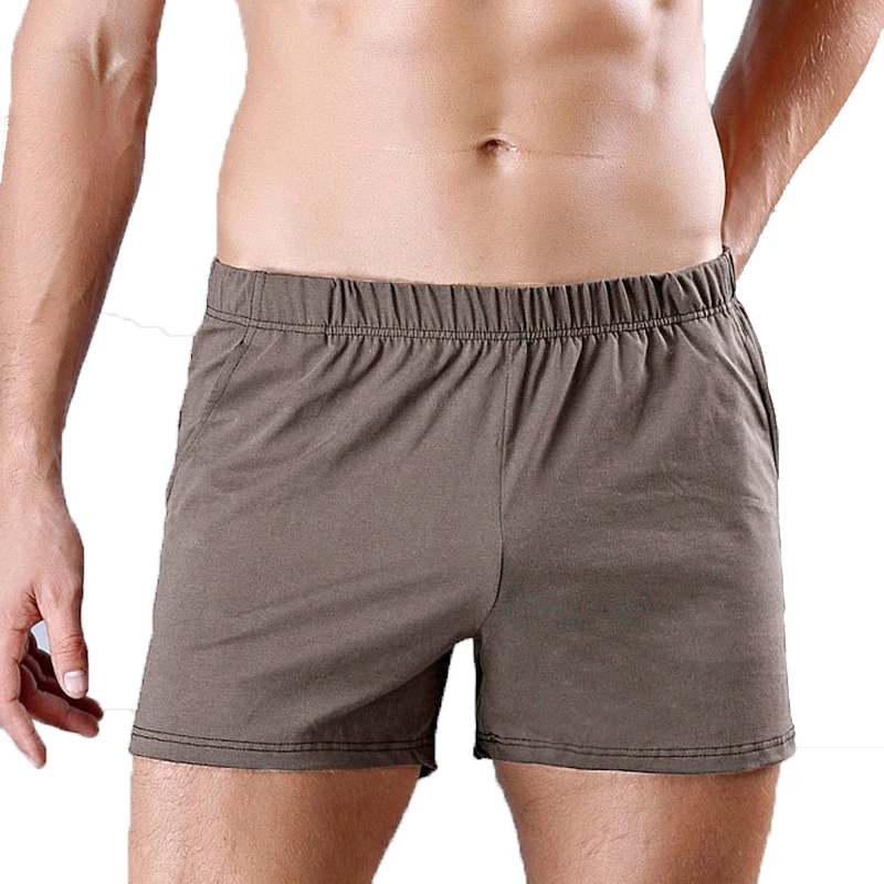 

Boxer Sexy Underwear Men Boxers Shorts Solid Ropa Interior Bokser Homme Cotton Sleep Underpants With Pockets