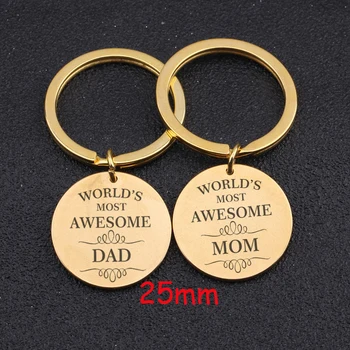 Couple Keychain For Dad And Mom Gift World's Most Awesome Parents Exclusive Round Jewelry Charm Key Ring
Couple Keychain For Dad And Mom Gift World's Most Awesome Parents Exclusive Round Jewelry Charm Key Ring
