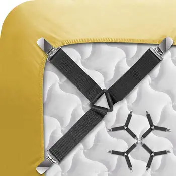 4Pcs/Set Bed Sheet Clip Grippers Suspender Cord Hook Loop Clasps Adjustable Elastic Mattress Cover Adjustable Bed Sheet Clips
4Pcs/Set Bed Sheet Clip Grippers Suspender Cord Hook Loop Clasps Adjustable Elastic Mattress Cover Adjustable Bed Sheet Clips