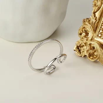 Korean S925 Sterling Silver Stone Geometric Ring for Women Opening Ins Wild Personality Double Circle cute geometric Diamond
Korean S925 Sterling Silver Stone Geometric Ring for Women Opening Ins Wild Personality Double Circle cute geometric Diamond