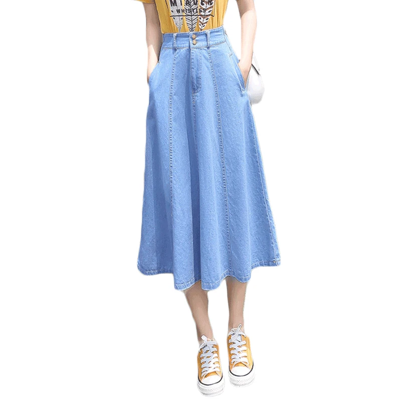 

Cheap wholesale 2021 spring summer autumn new fashion casual sexy women Skirt woman female OL long skirts denim skirt Py1589