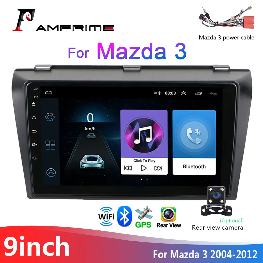 Автомагнитола AMPrime мультимедийный MP5 плеер на Android с 9 "экраном GPS Bluetooth Wi Fi для Mazda 3 типоразмер 2