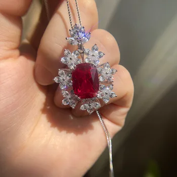Russia fashion Women's Red stone flower PENDANTS 100% real 925 sterling silver necklace Ladies Wedding party jewellery
Russia fashion Women's Red stone flower PENDANTS 100% real 925 sterling silver necklace Ladies Wedding party jewellery