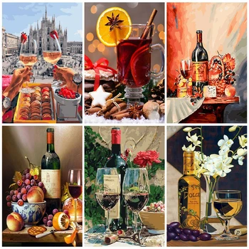 AZQSD Oil Painting By Number Lanscape Acrylic Paint Home Decoration Coloring By Numbers Red Wine Handpainted Gift DIY
AZQSD Oil Painting By Number Lanscape Acrylic Paint Home Decoration Coloring By Numbers Red Wine Handpainted Gift DIY
