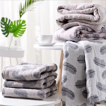 Cotton Muslin Summer Blanket Bed Cover Sofa Travel Breathable Feather Thread Large Soft Throw Blanket air conditioning blanket
Cotton Muslin Summer Blanket Bed Cover Sofa Travel Breathable Feather Thread Large Soft Throw Blanket air conditioning blanket